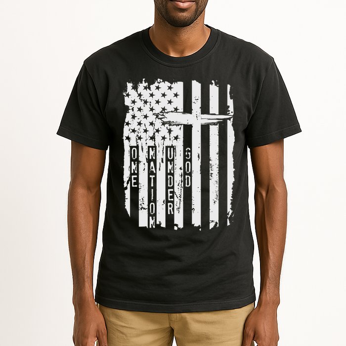 One Nation Under God Grunge Distressed USA American Flag Tall T-Shirt