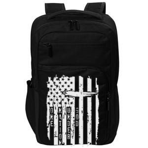 One Nation Under God Grunge Distressed USA American Flag Impact Tech Backpack