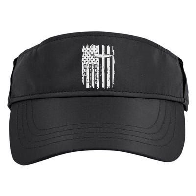 One Nation Under God Grunge Distressed USA American Flag Adult Drive Performance Visor