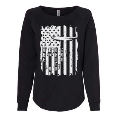 One Nation Under God Grunge Distressed USA American Flag Womens California Wash Sweatshirt