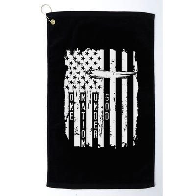 One Nation Under God Grunge Distressed USA American Flag Platinum Collection Golf Towel