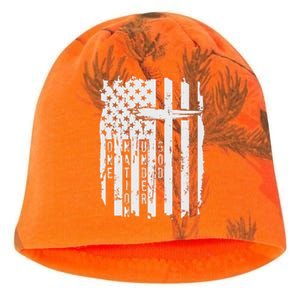 One Nation Under God Grunge Distressed USA American Flag Kati - Camo Knit Beanie