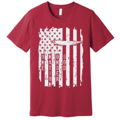 One Nation Under God Grunge Distressed USA American Flag Premium T-Shirt