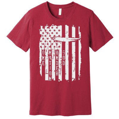 One Nation Under God Grunge Distressed USA American Flag Premium T-Shirt