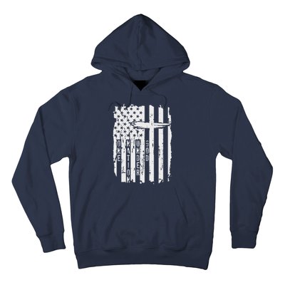 One Nation Under God Grunge Distressed USA American Flag Hoodie