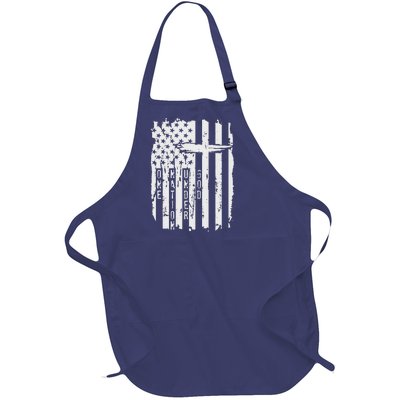 One Nation Under God Grunge Distressed USA American Flag Full-Length Apron With Pockets