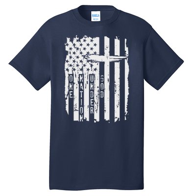 One Nation Under God Grunge Distressed USA American Flag Tall T-Shirt