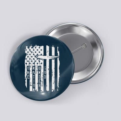 One Nation Under God Grunge Distressed USA American Flag Button