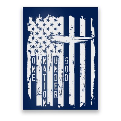 One Nation Under God Grunge Distressed USA American Flag Poster