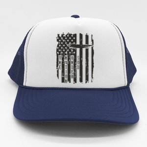 One Nation Under God Grunge Distressed USA American Flag Trucker Hat