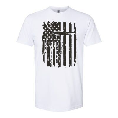 One Nation Under God Grunge Distressed USA American Flag Softstyle® CVC T-Shirt