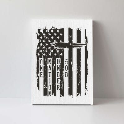 One Nation Under God Grunge Distressed USA American Flag Canvas