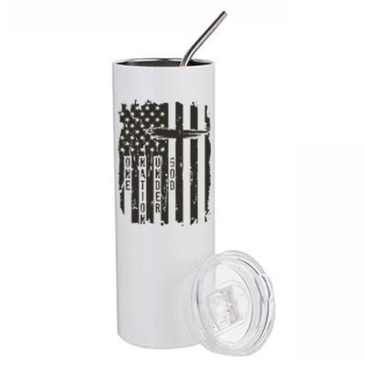 One Nation Under God Grunge Distressed USA American Flag Stainless Steel Tumbler