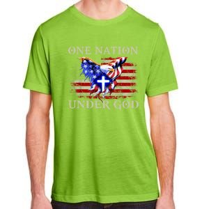 One Nation Under God Patriotic Usa Christian Gift Adult ChromaSoft Performance T-Shirt