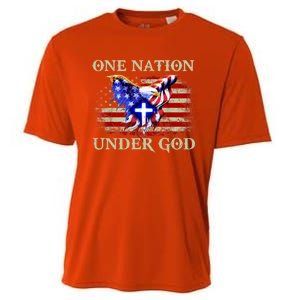 One Nation Under God Patriotic Usa Christian Gift Cooling Performance Crew T-Shirt