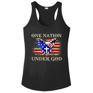 One Nation Under God Patriotic Usa Christian Gift Ladies PosiCharge Competitor Racerback Tank