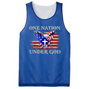 One Nation Under God Patriotic Usa Christian Gift Mesh Reversible Basketball Jersey Tank