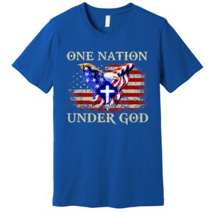 One Nation Under God Patriotic Usa Christian Gift Premium T-Shirt