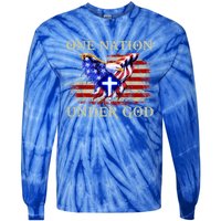 One Nation Under God Patriotic Usa Christian Gift Tie-Dye Long Sleeve Shirt