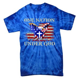 One Nation Under God Patriotic Usa Christian Gift Tie-Dye T-Shirt