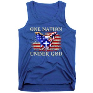 One Nation Under God Patriotic Usa Christian Gift Tank Top