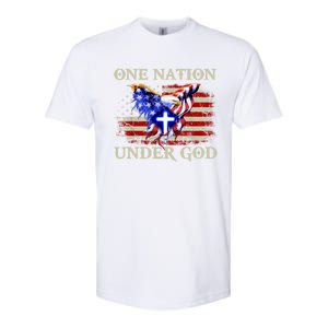 One Nation Under God Patriotic Usa Christian Gift Softstyle CVC T-Shirt