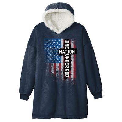 One Nation Under God Meaningful Gift Hooded Wearable Blanket