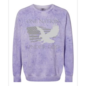 One Nation Under God American Patriots Gift Colorblast Crewneck Sweatshirt