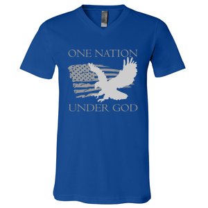 One Nation Under God American Patriots Gift V-Neck T-Shirt