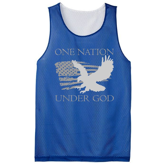 One Nation Under God American Patriots Gift Mesh Reversible Basketball Jersey Tank