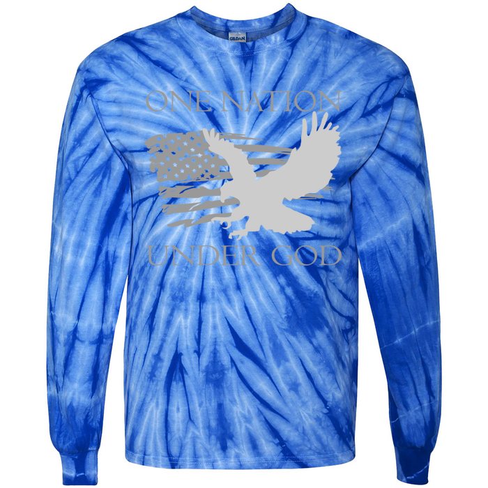 One Nation Under God American Patriots Gift Tie-Dye Long Sleeve Shirt