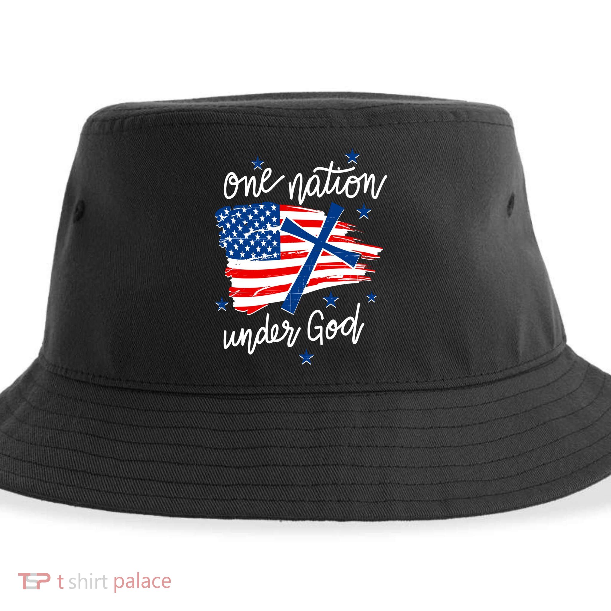One Nation Under God Patriotic Usa Pray Christian Nation Gift Sustainable Bucket Hat