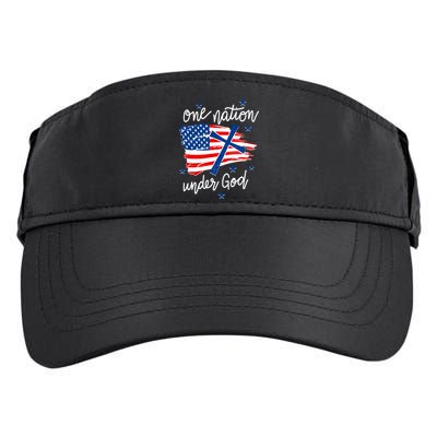 One Nation Under God Patriotic Usa Pray Christian Nation Gift Adult Drive Performance Visor