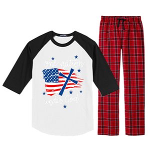 One Nation Under God Patriotic Usa Pray Christian Nation Gift Raglan Sleeve Pajama Set