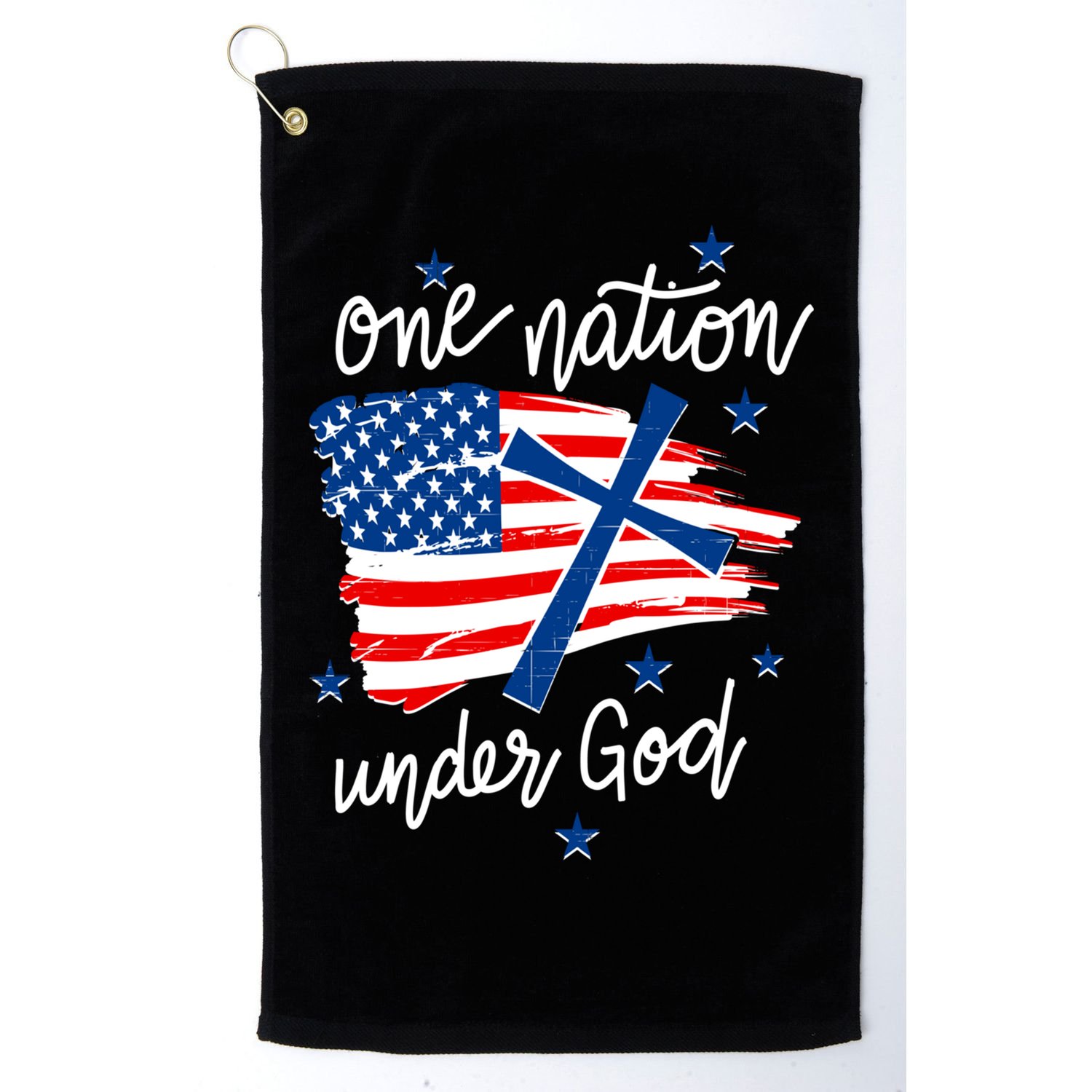One Nation Under God Patriotic Usa Pray Christian Nation Gift Golf Towel