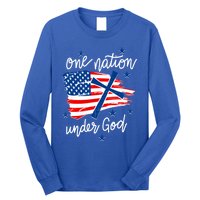 One Nation Under God Patriotic Usa Pray Christian Nation Gift Long Sleeve Shirt