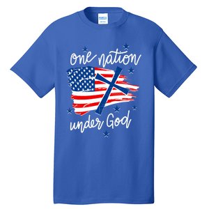 One Nation Under God Patriotic Usa Pray Christian Nation Gift Tall T-Shirt