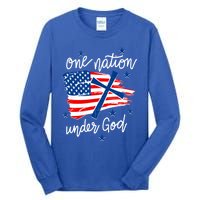 One Nation Under God Patriotic Usa Pray Christian Nation Gift Tall Long Sleeve T-Shirt