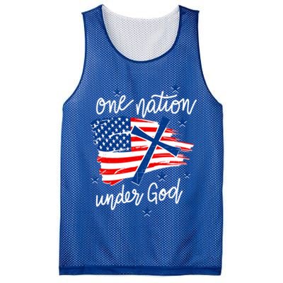 One Nation Under God Patriotic Usa Pray Christian Nation Gift Mesh Reversible Basketball Jersey Tank