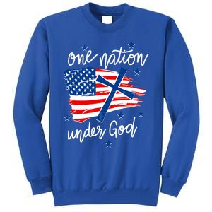 One Nation Under God Patriotic Usa Pray Christian Nation Gift Tall Sweatshirt