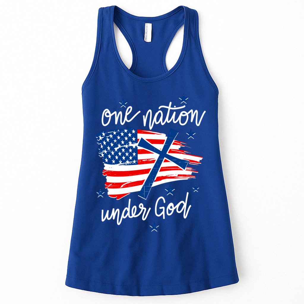 One Nation Under God Patriotic Usa Pray Christian Nation Gift Womens Tank Top