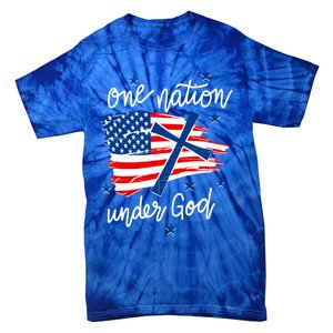 One Nation Under God Patriotic Usa Pray Christian Nation Gift Tie-Dye T-Shirt