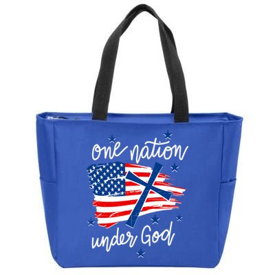 One Nation Under God Patriotic Usa Pray Christian Nation Gift Zip Tote Bag