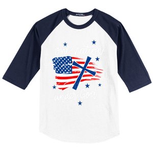 One Nation Under God Patriotic Usa Pray Christian Nation Gift Baseball Sleeve Shirt