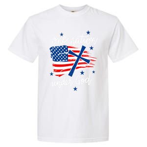 One Nation Under God Patriotic Usa Pray Christian Nation Gift Garment-Dyed Heavyweight T-Shirt