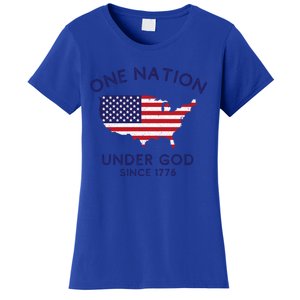 One Nation Under God Since 1776 Patriotic American July 4th Funny Gift Women's T-Shirt