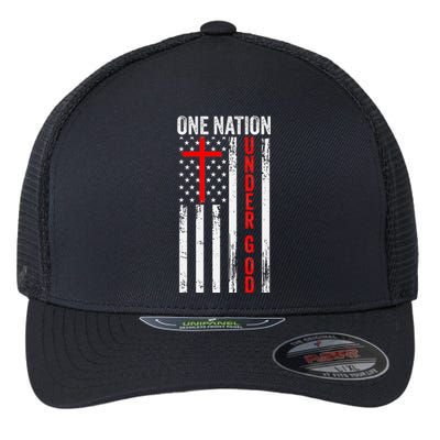 One Nation Under God Patriotic Christian Flexfit Unipanel Trucker Cap