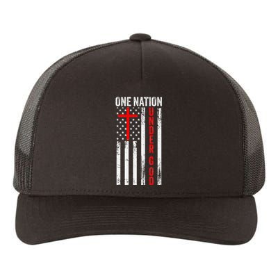 One Nation Under God Patriotic Christian Yupoong Adult 5-Panel Trucker Hat