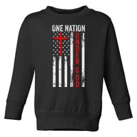 One Nation Under God Patriotic Christian Toddler Sweatshirt