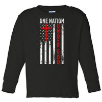 One Nation Under God Patriotic Christian Toddler Long Sleeve Shirt